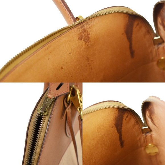 Authenticity Guarantee HERMES Bolide 35 Hand Bag Toile H Leather Canvas Brown Ma - Picture 14 of 16